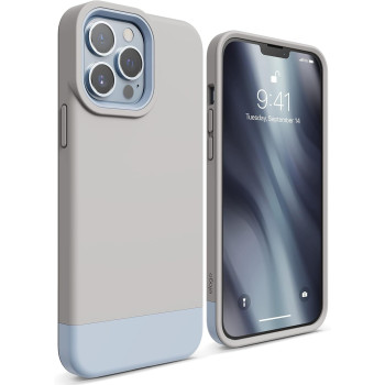 Elago Glide Armor Case Designed For Iphone 13 Pro Max Case, Drop Protection, Shockproof Protective Tpu Cover, Enhanced Camera Guard, Stone/Light Blue, Es13Gl67-Stlbl