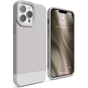 Elago Glide Armor Case Designed For Iphone 13 Pro Max Case, Drop Protection, Shockproof Protective Tpu Cover, Upgraded Shockproof, Enhanced Camera Guard, Stone/White, Es13Gl67-Stwh