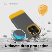 Elago Glide Armor Case Designed For Iphone 14 Pro Case, Drop Protection, Shockproof Protective Tpu Cover, Upgraded Shockproof, Enhanced Camera Guard, Dark Gray/Yellow, Es14Gl61Pro-Dgyye