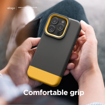 Elago Glide Armor Case Designed For Iphone 14 Pro Case, Drop Protection, Shockproof Protective Tpu Cover, Upgraded Shockproof, Enhanced Camera Guard, Dark Gray/Yellow, Es14Gl61Pro-Dgyye
