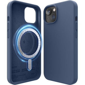 Elago Magnetic Case Compatible With Magsafe Iphone 14 Case, Magsafe Built In Magnets, Liquid Silicone Case, Shockproof, Strong Magnet, 6.1 Inch, Jean Indigo, Es14Mssc61-Jin