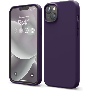 Elago Compatible With Iphone 14 Plus Case, Liquid Silicone Case, Full Body Protective Cover, Shockproof, Slim Phone Case, Anti Scratch Soft Microfiber Lining, 6.7 Inch, Deep Purple, Es14Sc67-Dpu