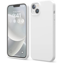 Elago Compatible With Iphone 14 Plus Case, Liquid Silicone Case, Full Body Protective Cover, Shockproof, Slim Phone Case, Anti Scratch Soft Microfiber Lining, 6.7 Inch, White, Es14Sc67-Wh