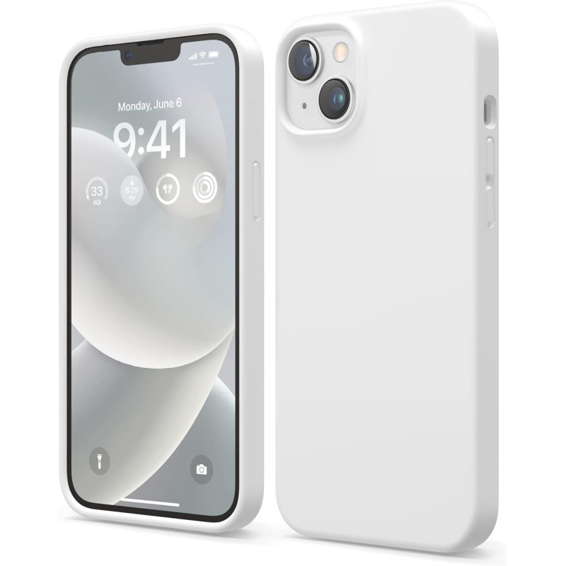 Elago Compatible With Iphone 14 Plus Case, Liquid Silicone Case, Full Body Protective Cover, Shockproof, Slim Phone Case, Anti Scratch Soft Microfiber Lining, 6.7 Inch, White, Es14Sc67-Wh