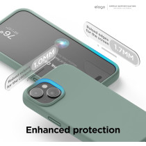 Elago Compatible With Iphone 15 Case, Liquid Silicone Case, Full Body Protective Cover, Shockproof, Slim Phone Case, 6.1 Inch, Midnight Green, Es15Sc61-Mgr