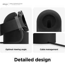 Elago Gw2 Stand Compatible With Samsung Galaxy Watch 6 Series, 5 Charger Stand 40, 44Mm/ 5 Pro Charger Stand 45Mm 2022-2023, Black, Est-Gwt2-29-Bk