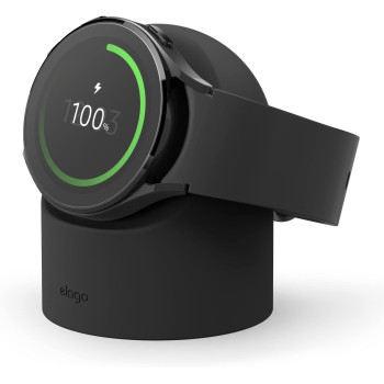 Elago Gw2 Stand Compatible With Samsung Galaxy Watch 6 Series, 5 Charger Stand 40, 44Mm/ 5 Pro Charger Stand 45Mm 2022-2023, Black, Est-Gwt2-29-Bk