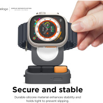 Elago W9 Stand Compatible With Apple Watch, Ultra2/Ultra/9/8/7/6/5/4/3/2/1/Se, 49Mm, 45Mm, 44Mm,42Mm, 41Mm, 40Mm, 38Mm/ Galaxy Watch 5, 5 Pro, 6 Series, Dark Grey, Est-Wt9-Ultra-Dgy