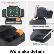 Elago W9 Stand Compatible With Apple Watch, Ultra2/Ultra/9/8/7/6/5/4/3/2/1/Se, 49Mm, 45Mm, 44Mm,42Mm, 41Mm, 40Mm, 38Mm/ Galaxy Watch 5, 5 Pro, 6 Series, Dark Grey, Est-Wt9-Ultra-Dgy