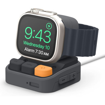 Elago W9 Stand Compatible With Apple Watch, Ultra2/Ultra/9/8/7/6/5/4/3/2/1/Se, 49Mm, 45Mm, 44Mm,42Mm, 41Mm, 40Mm, 38Mm/ Galaxy Watch 5, 5 Pro, 6 Series, Dark Grey, Est-Wt9-Ultra-Dgy
