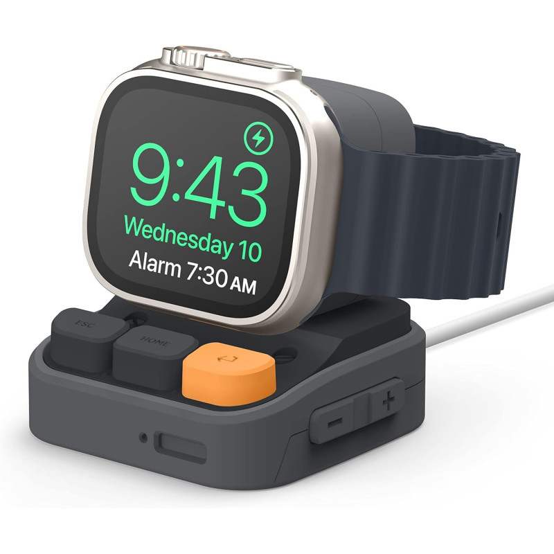 Elago W9 Stand Compatible With Apple Watch, Ultra2/Ultra/9/8/7/6/5/4/3/2/1/Se, 49Mm, 45Mm, 44Mm,42Mm, 41Mm, 40Mm, 38Mm/ Galaxy Watch 5, 5 Pro, 6 Series, Dark Grey, Est-Wt9-Ultra-Dgy