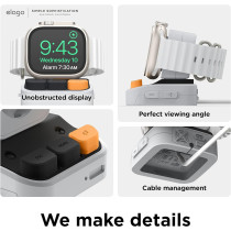 Elago W9 Stand Compatible With Apple Watch, Ultra2/Ultra/9/8/7/6/5/4/3/2/1/Se, 49Mm, 45Mm, 44Mm,42Mm, 41Mm, 40Mm, 38Mm / Galaxy Watch 5, 5 Pro, 6 Series, Light Grey, Est-Wt9-Ultra-Lgy