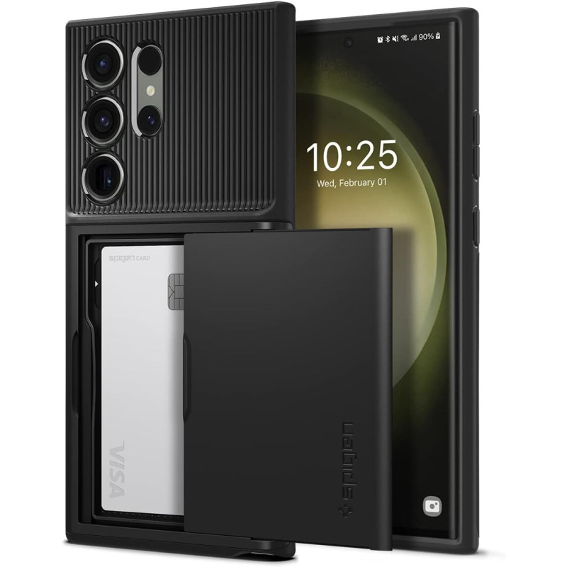 Spigen Slim Armor CS Designed For Galaxy S23 Ultra Case 2023, Black, ACS05628