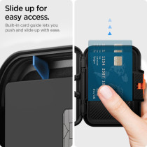 Spigen Lock Fit MagFit Magnetic Wallet Card Holder Up To 6 Cards Designed For MagSafe Compatible With iPhone 15, iPhone 14, iPhone 13, iPhone 12 Model, Black, AFA06031