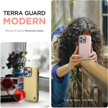 Vrs Design Phone Case For iPhone 15 Pro Max, Compatible With MagSafe Terra Guard Modeern Premium Modern Style Dual Protection Magnetic Case For iPhone 15 Pro Max, Cream, 912845