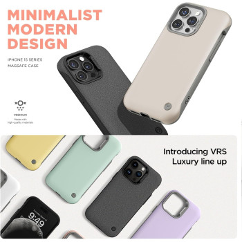 Vrs Design Phone Case For iPhone 15 Pro Max, Compatible With MagSafe Terra Guard Modeern Premium Modern Style Dual Protection Magnetic Case For iPhone 15 Pro Max, Cream, 912845