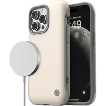 Vrs Design Phone Case For iPhone 15 Pro Max, Compatible With MagSafe Terra Guard Modeern Premium Modern Style Dual Protection Magnetic Case For iPhone 15 Pro Max, Cream, 912845