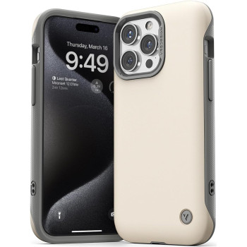 Vrs Design Phone Case For iPhone 15 Pro Max, Compatible With MagSafe Terra Guard Modeern Premium Modern Style Dual Protection Magnetic Case For iPhone 15 Pro Max, Cream, 912845