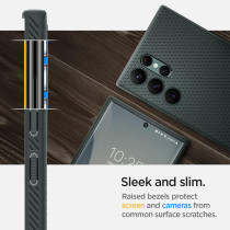 Spigen Liquid Air Armor Designed For Galaxy S22 Ultra Case 2022, Abyss Green, ACS04518