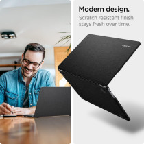 Spigen Urban Fit Designed For MacBook Air 13 inch Case 2024 M3 A3113, 2022 M2 A2681, Protective Premium Fabric Case, Black, ACS05272