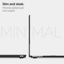Spigen Urban Fit Designed For MacBook Air 13 inch Case 2024 M3 A3113, 2022 M2 A2681, Protective Premium Fabric Case, Black, ACS05272