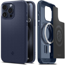 Spigen Magnetic Mag Armor MagFit Designed For iPhone 15 Pro Case, Military-Grade Protection Compatible With MagSafe 2023, Navy Blue, ACS06737