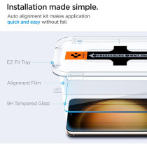 Spigen Tempered Glass Screen Protector Glass TR EZ Fit Designed For Galaxy S23 2023, 2 Pack, Case Friendly, Crystal Clear, S23