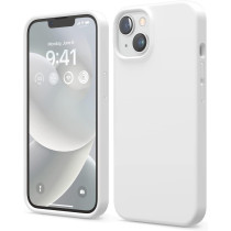 Elago Compatible With iPhone 14 Case, Liquid Silicone Case, Full Body Protective Cover, Shockproof, Slim Phone Case, Anti-Scratch Soft Microfiber Lining, 6.1 inch, White, ES14SC61-WH