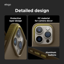 Elago Magnetic Leather Case Compatible With iPhone 15 Pro Max Case, Compatible With All MagSafe Accessories, 6.7 inch Built-In Magnets, Vegan Leather, Shockproof, Water-Resistant, Taupe, ES15MSLE67PRO-TOU