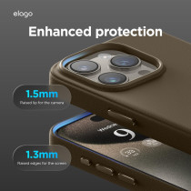 Elago Magnetic Leather Case Compatible With iPhone 15 Pro Max Case, Compatible With All MagSafe Accessories, 6.7 inch Built-In Magnets, Vegan Leather, Shockproof, Water-Resistant, Taupe, ES15MSLE67PRO-TOU