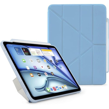 Pipetto Origami No3 Pencil Case For Apple Ipad Air 11 Inch Case M2 Ipad Air 6Th / 5Th / 4Th Generation Smart Cover With 5 In 1 Stand, Light Blue