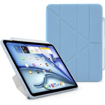 Pipetto Origami No3 Pencil Case For Apple Ipad Air 11 Inch Case M2 Ipad Air 6Th / 5Th / 4Th Generation Smart Cover With 5 In 1 Stand, Light Blue