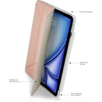 Pipetto Origami No3 Pencil Case For Apple Ipad Air 11 Inch Case M2 Ipad Air 6Th/5Th/4Th Generation Smart Cover With 5 In 1 Stand, Metallic Pink