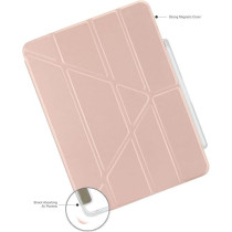 Pipetto Origami No3 Pencil Case For Apple Ipad Air 11 Inch Case M2 Ipad Air 6Th/5Th/4Th Generation Smart Cover With 5 In 1 Stand, Metallic Pink