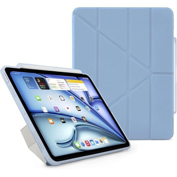 Pipetto Origami No3 Pencil Case For Apple Ipad Air 13 Inch Case M2 Smart Cover With 5 In 1 Stand, Light Blue