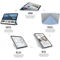Pipetto Origami No3 Pencil Case For Apple Ipad Air 13 Inch Case M2 Smart Cover With 5 In 1 Stand, Light Blue