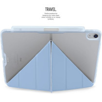 Pipetto Origami No3 Pencil Case For Apple Ipad Air 13 Inch Case M2 Smart Cover With 5 In 1 Stand, Light Blue