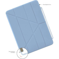 Pipetto Origami No3 Pencil Case For Apple Ipad Air 13 Inch Case M2 Smart Cover With 5 In 1 Stand, Light Blue