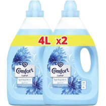 Comfort Fabric Softener, Spring Dew, For Fresh And Soft Clothes, 4L x 2, Pack Of 2