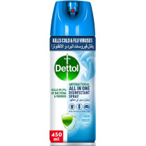 Dettol Crisp Breeze Antibacterial All In One Disinfectant Spray For Use On Sofa, Car Seats, Kitchen Surfaces, Kills 99.9 Percentage Of Bacteria And Viruses, 450Ml