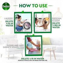 Dettol Antiseptic Antibacterial Disinfectant Liquid For Effective Germ Protection And Personal Hygiene, Used In Floor Cleaning, Bathing And Laundry, 1L, Pack Of 2