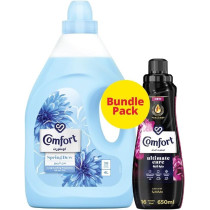Comfort Concentrated Fabric Softener, Spring Dew And Charm, For Long Lasting Fragrance, 4L Plus 650Ml