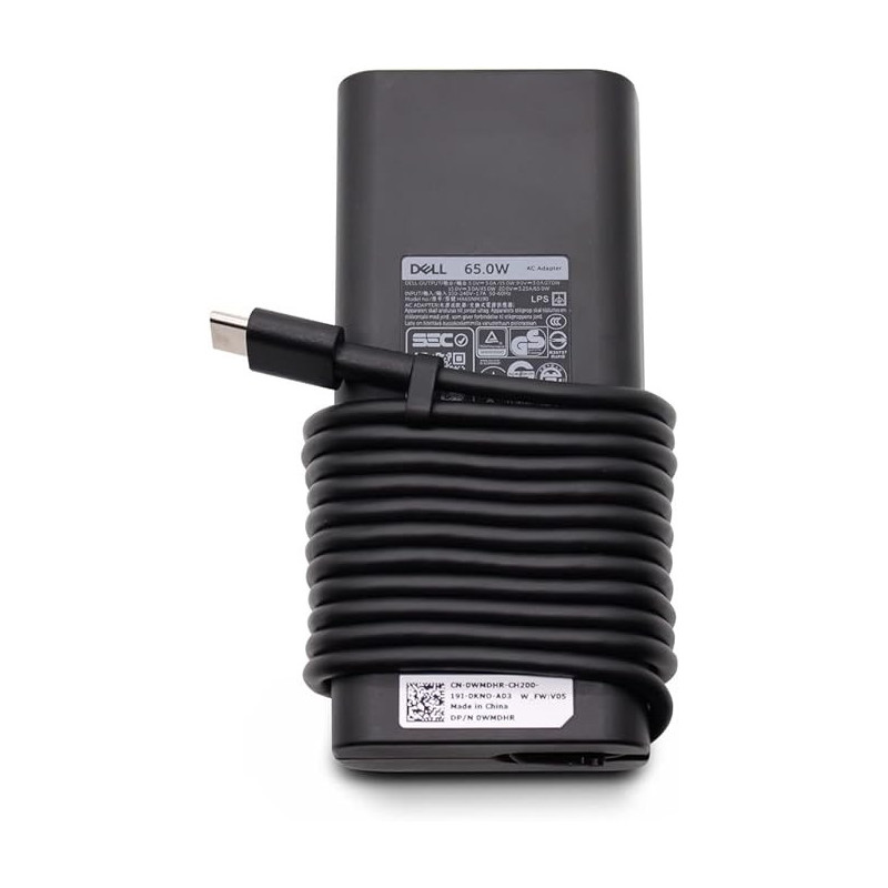 Dell New Genuine 65W, USB-C Power Adapter Charger, Latitude 7210 2 In 1, Latitude 5285 2 In 1, 5290 2 In 1 7389 2-In-1, 5285 2 In 1 Rugged Extreme Tablet Compatible P/N M1WCF 0M1WCF JYJNW 0JYJNW 72PVT
