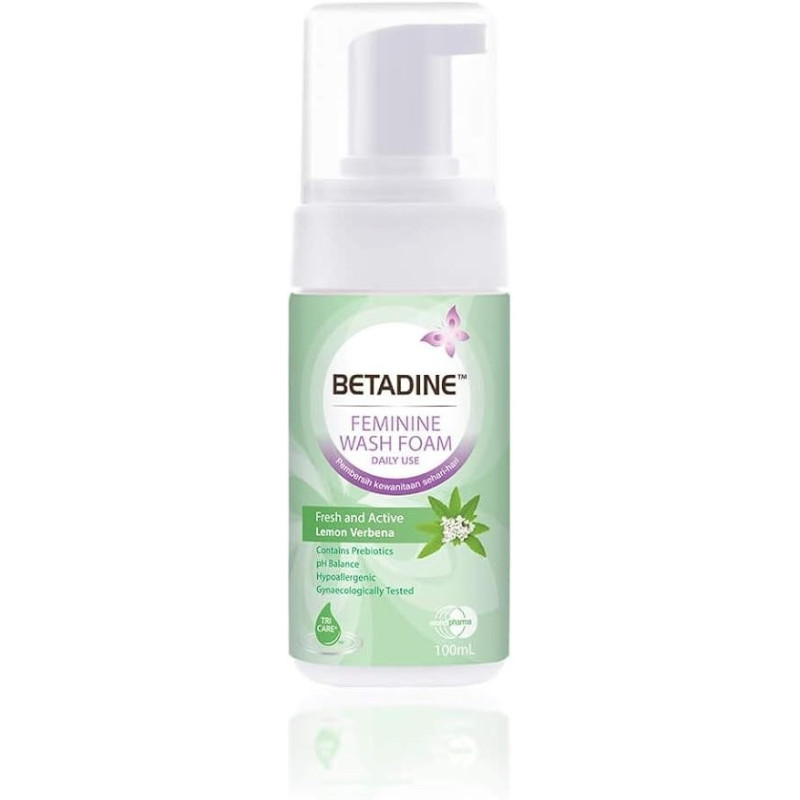 Betadine Intimate Foam, Fresh And Active Lemon Verbena, 100 Ml