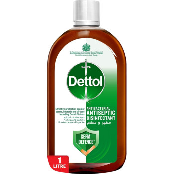Dettol Antiseptic Antibacterial Disinfectant Liquid For Effective Germ Protection And Personal Hygiene, Used In Floor Cleaning, Bathing And Laundry, 1 Litre