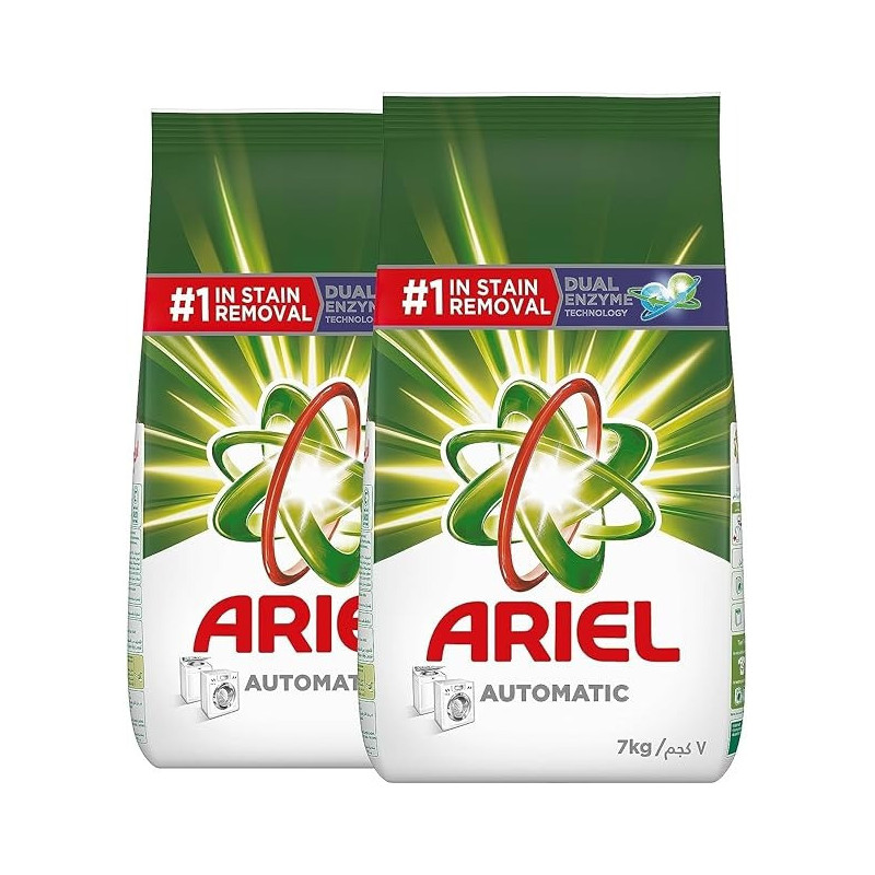 Ariel Automatic Powder Laundry Detergent, Original Scent, 2 x 7 Kg