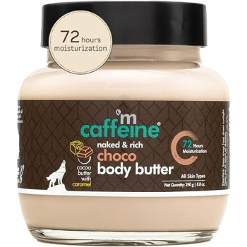 Mcaffeine Choco Body Butter For 72Hrs Intense Moisturization, Body Moisturizer For Women And Men, Reduces Stretch Marks And Heals Dry Skin, Non Sticky Moisturizer For All Skin Types, 250Gm