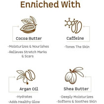 Mcaffeine Choco Body Butter For 72Hrs Intense Moisturization, Body Moisturizer For Women And Men, Reduces Stretch Marks And Heals Dry Skin, Non Sticky Moisturizer For All Skin Types, 250Gm