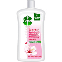 Dettol Skincare Handwash Liquid Soap Refill Rose And Sakura Blossom Fragrance, 1 Litre