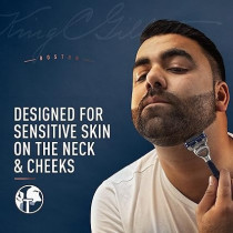 Gillette King C Gillette Mens Neck Razor Designed For Shaving The Sensitive Skin Of Your Neck And Cheeks With Gillettes Best Sharpest Stainless Steel Platinum Coated Blades